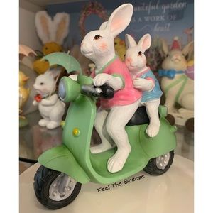 7” Easter Bunny on Scooter Figurine